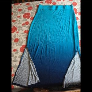 Blue Ombré Maxi Skirt